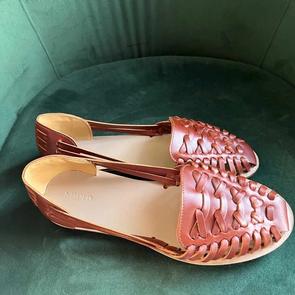 Nisolo Tan Flats Stylish Comfortable Loafers - Picture 2 of 4